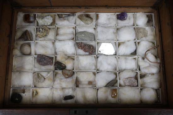 A J. Tennent Victorian mineral collection, in mahogany box